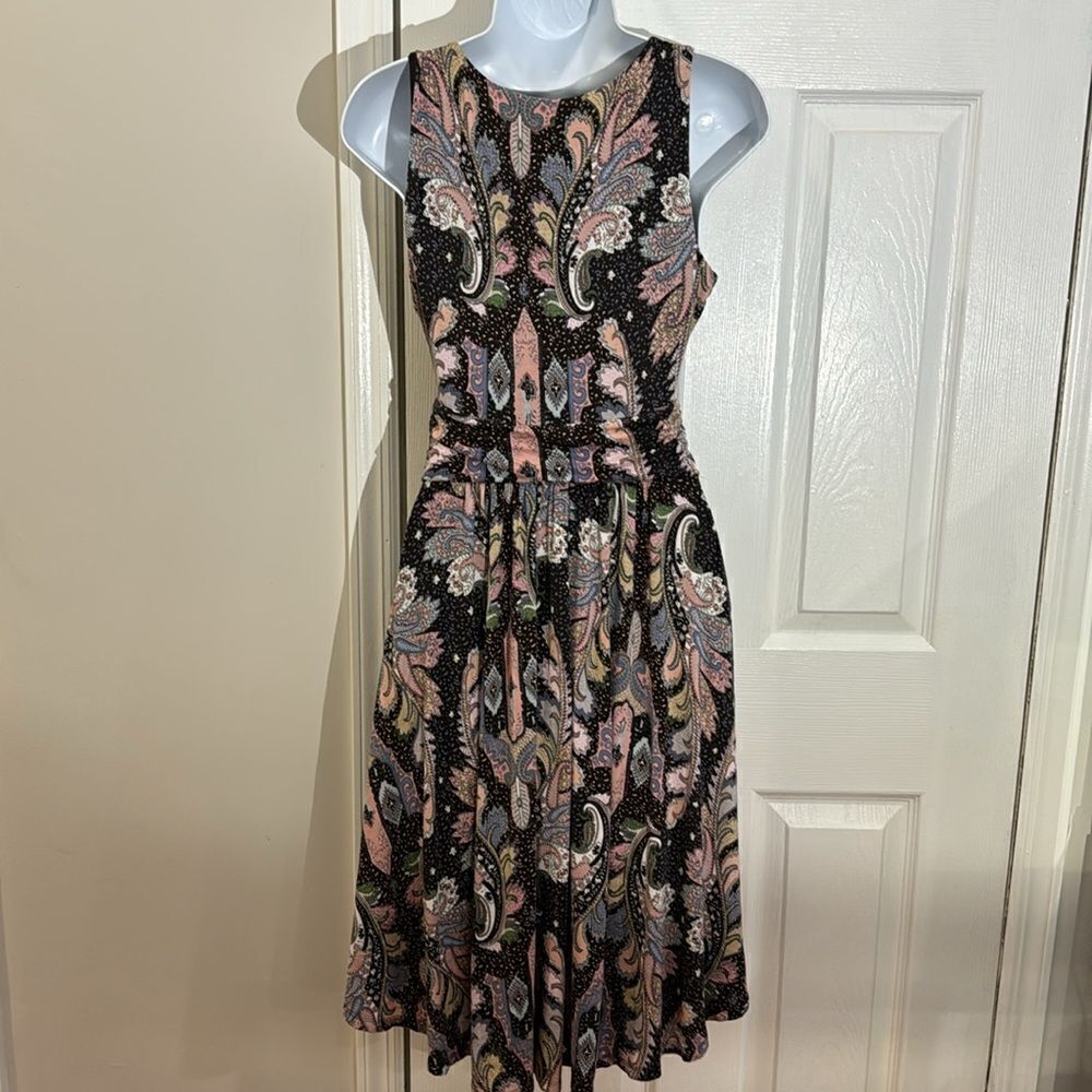 Maeve Anthropologie Leslie Paisley Wrap Top Midi‎ Dress Size S - Picture 8 of 15